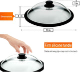 Bezrat Microwave Glass Plate Cover | Splatter Guard Lid with Easy Grip Silicone Handle Knob - Tempered Glass | 100% Food Grade | BPA Free and Dishwasher Safe | Fits Plates and Bowls 10.5x2.5" (Black)