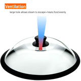 Bezrat Microwave Glass Plate Cover | Splatter Guard Lid with Easy Grip Silicone Handle Knob - Tempered Glass | 100% Food Grade | BPA Free and Dishwasher Safe | Fits Plates and Bowls 10.5x2.5" (Black)