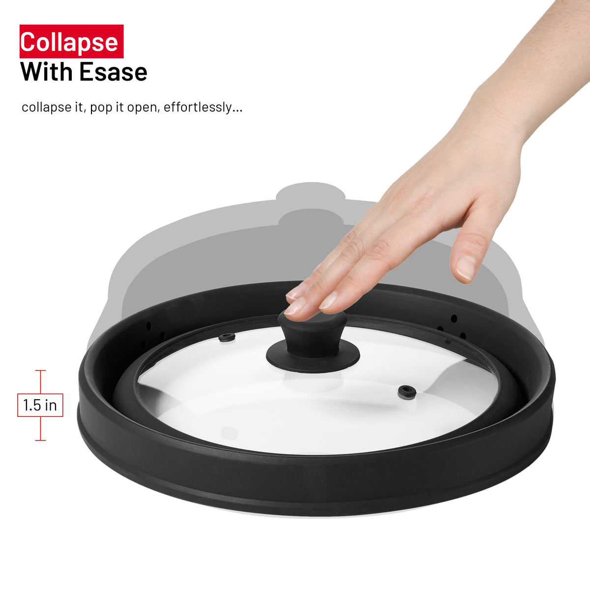 CookCraft Collapsible Silicone Glass Microwave Cover & Lid
