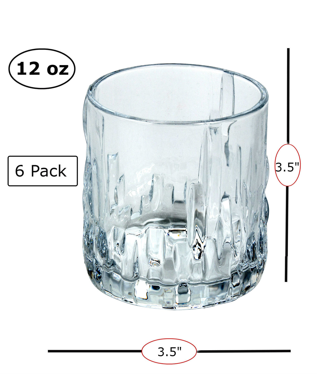 Bezrat Double Old Fashioned Glasses – Set of 6 DOF Glass - Drinking Gl