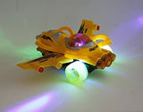 Bezrat Bump and Go Kids Action Space Battleplane - Big Model Plane with Attractive Lights and Sounds - Changes Direction On Contact - Best for Kids Age 3 and Up. (Colors May Vary)