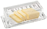 Bezrat Glass Butter Dish with Lid | Classic 2-Piece Design Butter Keeper | Covers and Holds a Standard Stick of Butter | Dishwasher Safe