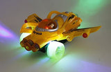Bezrat Bump and Go Kids Action Space Battleplane - Big Model Plane with Attractive Lights and Sounds - Changes Direction On Contact - Best for Kids Age 3 and Up. (Colors May Vary)