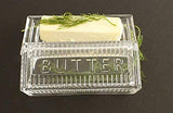Bezrat Glass Butter Dish with Lid | Classic 2-Piece Design Butter Keeper | Covers and Holds a Standard Stick of Butter | Dishwasher Safe