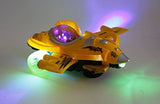 Bezrat Bump and Go Kids Action Space Battleplane - Big Model Plane with Attractive Lights and Sounds - Changes Direction On Contact - Best for Kids Age 3 and Up. (Colors May Vary)