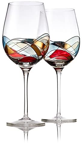 Wine Glasses | Hand Painted Red Wine Glasses