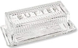 Bezrat Glass Butter Dish with Lid | Classic 2-Piece Design Butter Keeper | Covers and Holds a Standard Stick of Butter | Dishwasher Safe