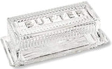 Bezrat Glass Butter Dish with Lid | Classic 2-Piece Design Butter Keeper | Covers and Holds a Standard Stick of Butter | Dishwasher Safe