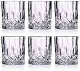 Bezrat Lead-Free Crystal Double Old-Fashioned Highball Water Glasses, SET OF 6, Heavy Base Barware Glasses Set, 12oz Drinking Glasses