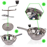 Bezrat Food Mill - Stainless Steel Kitchen Mill with 3 Discs for Mashing, Straining & Grating Fruits & Vegetables | Easy to Clean & Durable Quality