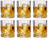 Bezrat Lead-Free Crystal Double Old-Fashioned Highball Water Glasses, SET OF 6, Heavy Base Barware Glasses Set, 12oz Drinking Glasses