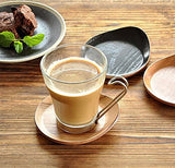 Set of 6, 7oz Unique Clear Glass Coffee Mugs with Handle. Best, Awesome Coffee Mug Set, Removable Stainless Steel Handles- For Home, Travel, Office, Espresso, Cappuccino Beer and Tea
