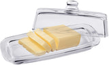 Bezrat Lead-Free Crystal Covered Modern French Butter Dish with Handle and Lid