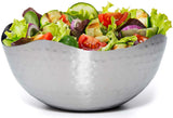 Bezrat Hammered Stainless Steel Serving Bowl –Multipurpose Decorative Metal Wave Bowl