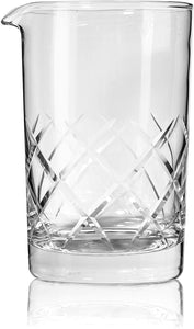 Superior Cocktail Mixing Glass - Large 24oz 700ml Lead-Free Crystal - Thick Weighted Bottom, Stable Cocktail Mixing - Pros and Amateurs Recommended - Bar Tool