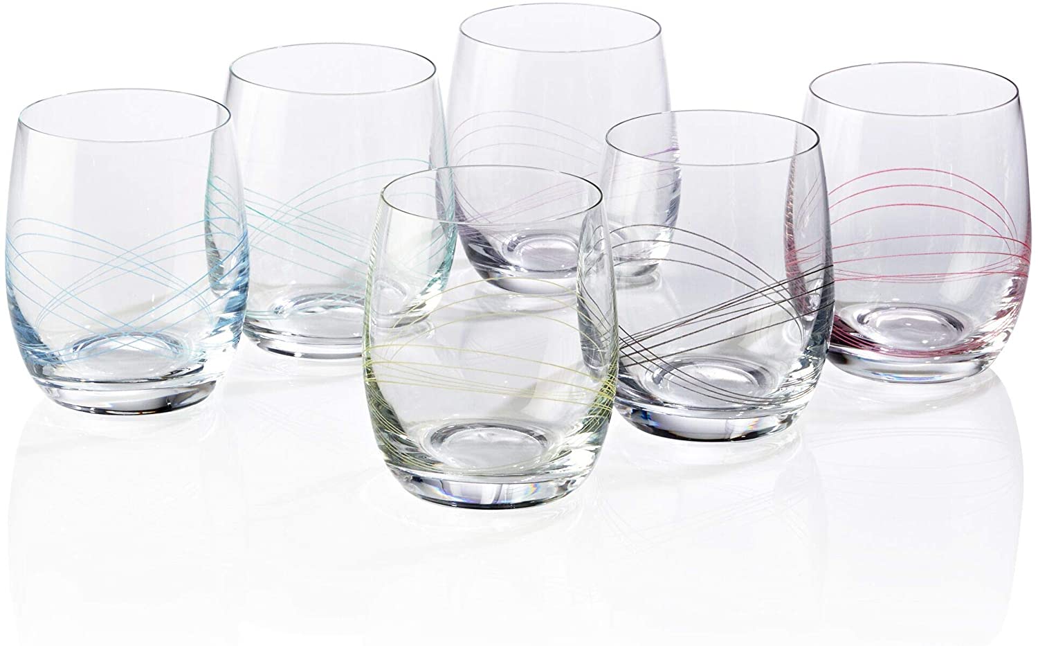 Bezrat Classic, Beautifully Designed, Stemless Wine Glasses - Lead-Free  Premium Crystal Red or White Wine Glass - Drinking Goblets Set of 6-12  Ounces