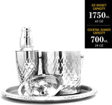 Elegant Cocktail Shaker and Bar Set – 10 Piece Stainless Steel Bar Tool Set with Ice Bucket and Tray – all in One Cocktail Set for Restaurant or Home Bar