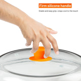 Bezrat Microwave Glass Plate Cover | Splatter Guard Lid with Easy Grip Silicone Handle Knob | 100% Food Grade | BPA Free and Dishwasher Safe | 11.5 Inch