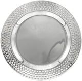 Classy 12” Charger Plate For Formal Dinners | Metallic Underplate With Hammered Round Finish | Vintage Service Plate For Weddings, Banquets & Fancy Parties