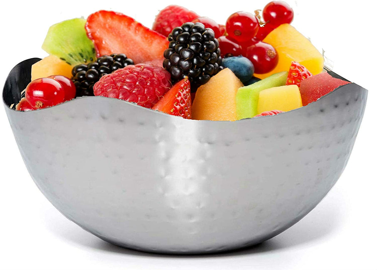 Bezrat Hammered Stainless Steel Serving Bowl - 9.4 inch