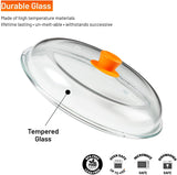 Bezrat Microwave Glass Plate Cover | Splatter Guard Lid with Easy Grip Silicone Handle Knob | 100% Food Grade | BPA Free and Dishwasher Safe | 11.5 Inch
