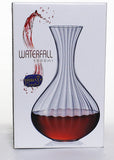 Wine Decanter - Superior Brilliance Crystal Wine Carafe - Waterfall Edition - 50 Ounces