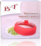 Microwave Cover Glass - Bezrat Vented, Easy Grip, Silicone and Glass Microwave Cover  – Microwave Splatter Guard for 6–7–8–9-10 inch Plates and Bowls