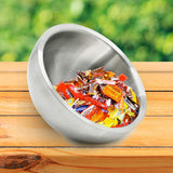 Double Wall Serving Bowl By Bezrat | Stainless Steel Dual Angle Nut and Candy Serving Dish | Solid, Balanced and Dishwasher-Safe | Metal Serving Container For Snacks - 40 Ounces