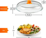Bezrat Microwave Glass Plate Cover | Splatter Guard Lid with Easy Grip Silicone Handle Knob | 100% Food Grade | BPA Free and Dishwasher Safe | 11.5 Inch