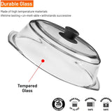 Bezrat Microwave Tall Glass Plate Cover | Splatter Guard Lid with Easy Grip Silicone Handle Knob | 100% Food Grade | BPA Free and Dishwasher Safe | Fits Plates and Bowls 10 x 3 inches (Black)