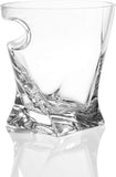 Bezrat Twist Old Fashioned Whiskey Tumbler With Side Mounted Cigar Holder, 10 Ounce + Whiskey Stones and accessories in Wooden Gift Box