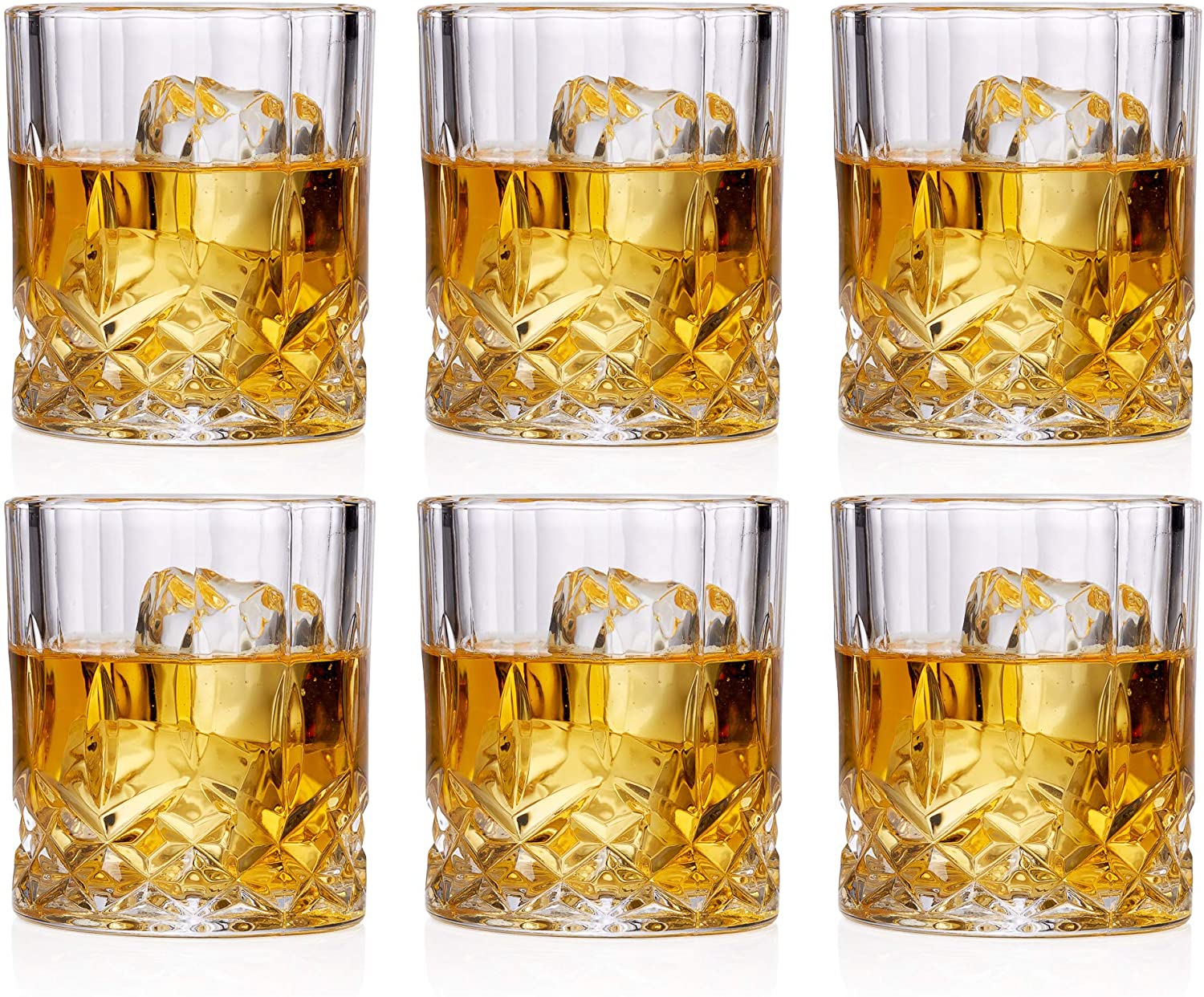 Bezrat Lead-Free Crystal Double Old-Fashioned Whiskey Glasses, SET OF