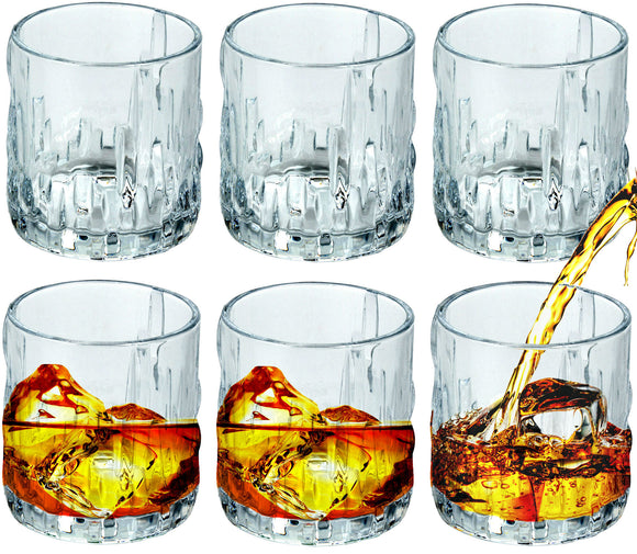 Bezrat Double Old Fashioned Glasses – Set of 6 DOF Glass - Drinking Gl