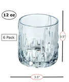 Bezrat Double Old Fashioned Glasses – Set of 6 DOF Glass - Drinking Glassware for Water, Juice, Whiskey, Scotch, Bourbon - Heavy Base – 12 oz