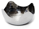 Bezrat Hammered Stainless Steel Serving Bowl –Multipurpose Decorative Metal Wave Bowl (6" x 6")