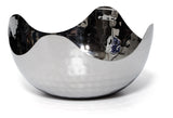 Bezrat Hammered Stainless Steel Serving Bowl –Multipurpose Decorative Metal Wave Bowl (6" x 6")