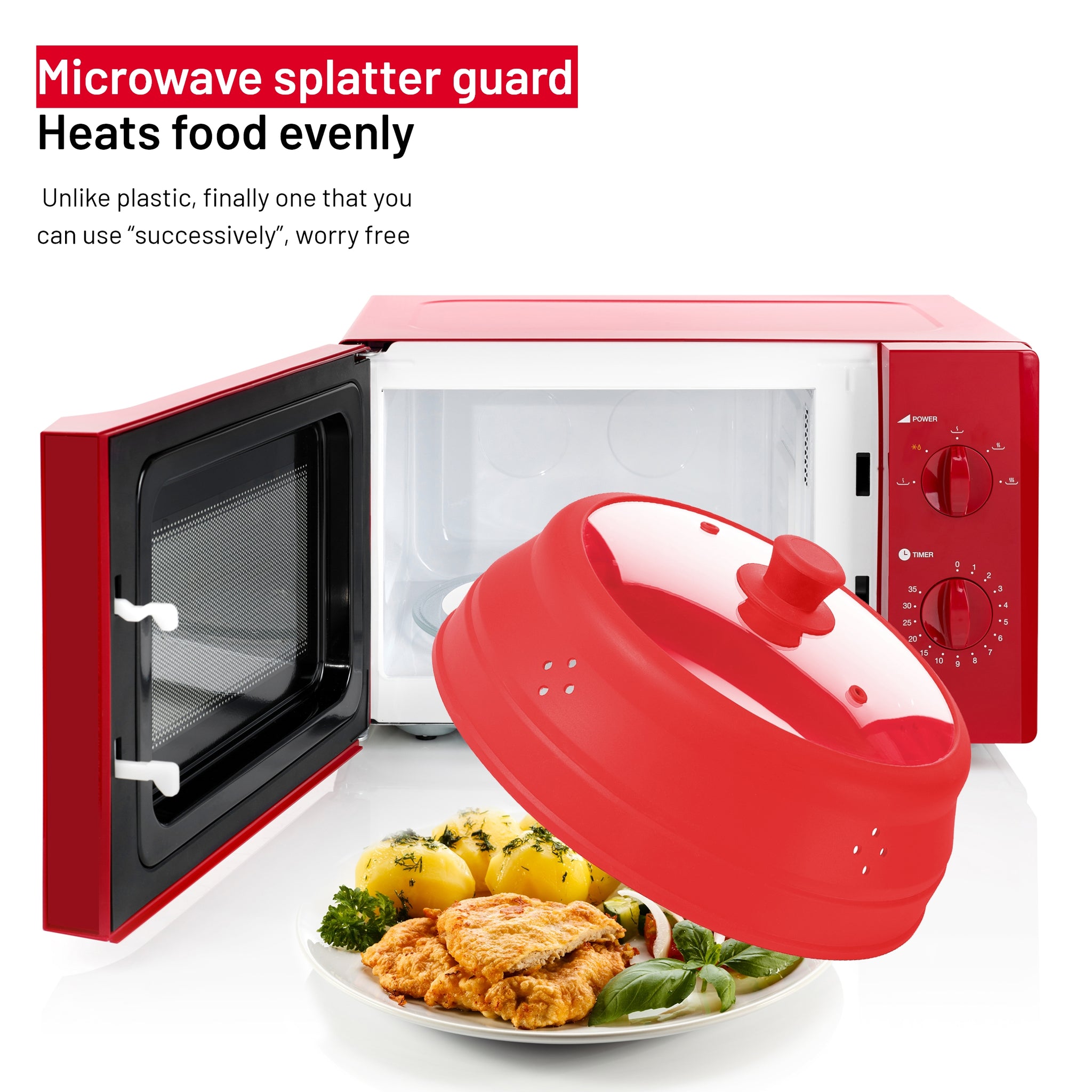 Microwave Splatter Guard Cover Collapsible Lid BPA Free Dishwasher Safe